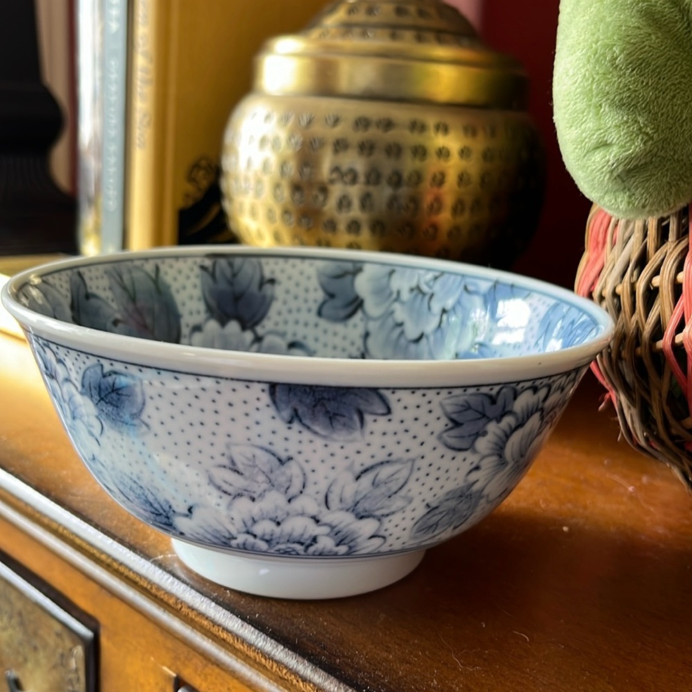 Blue and White Bowl — 6 inches wide — Vintage Andrea by Sadek